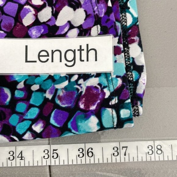 Laundry by Shelli Segal Midi Dress V Neck Polka Dots Blue Purple Size 10 - Picture 13 of 16